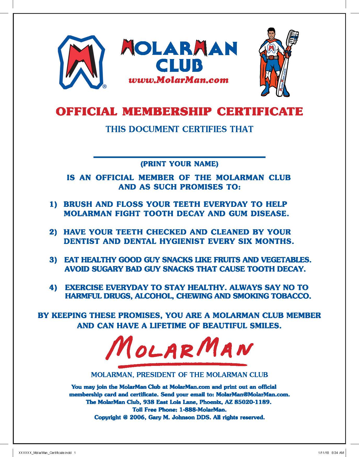 MM Club Cert